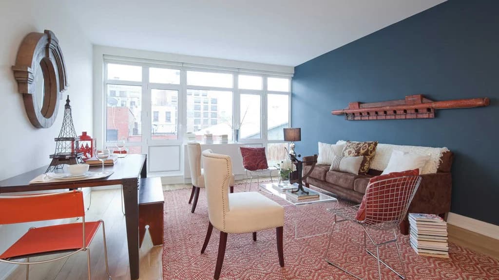 Living Room with City View