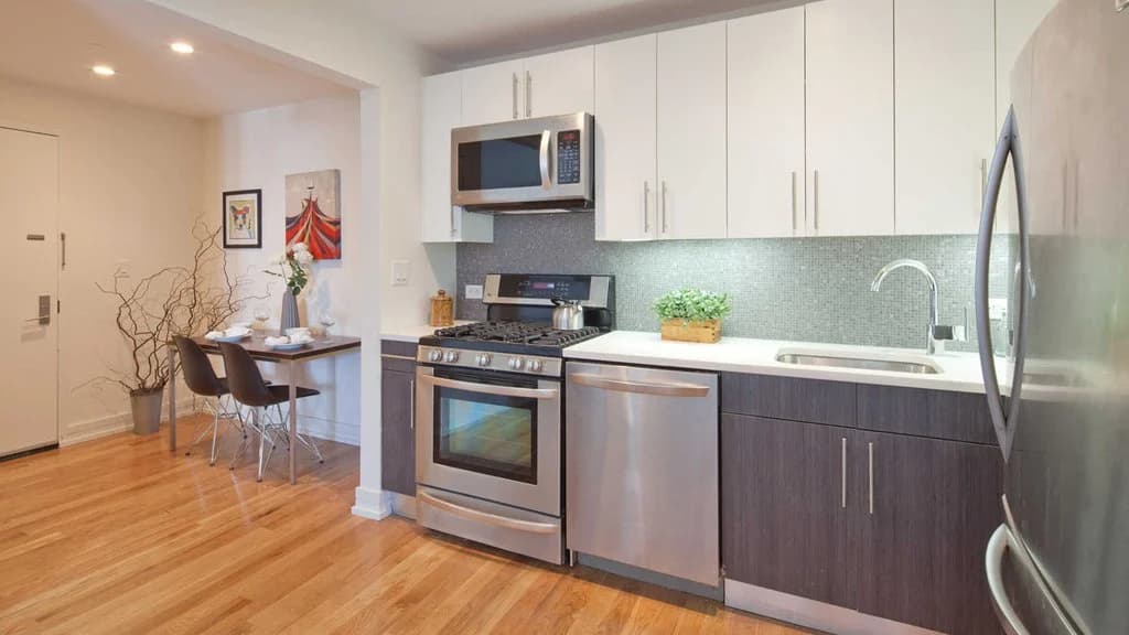 Kitchen with Gas Stove and Stainless Steel Appliances