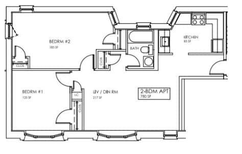 2 Bed apartment at 211 West 117th Street, Unit 2C, Harlem, photo 1 of 2