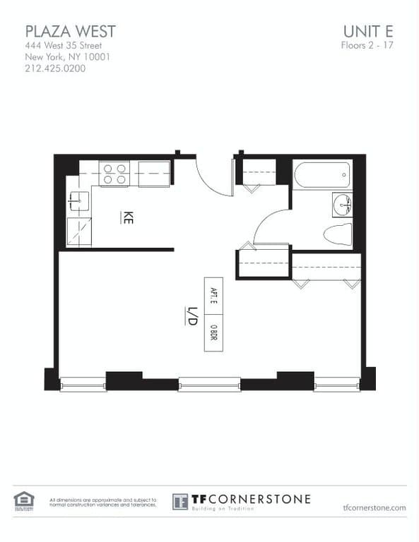 Studio apartment at 444 West 35th Street, Unit 16E, Hell's Kitchen, photo 1 of 7