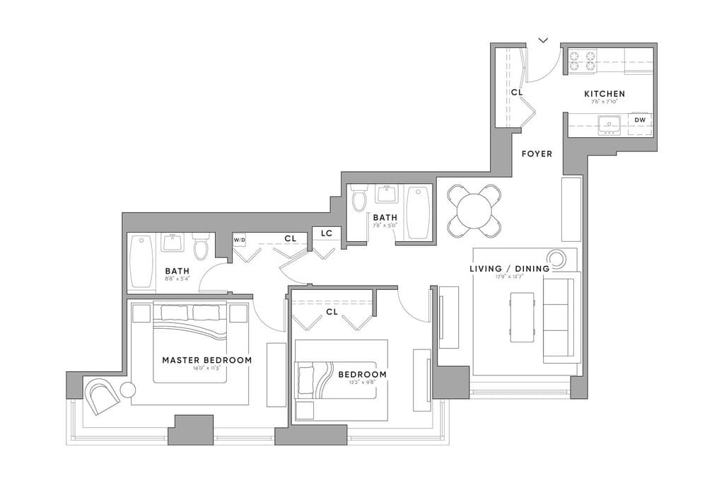 2 Bed apartment at One Columbus Place, Unit N37D, Upper West Side, photo 1 of 2