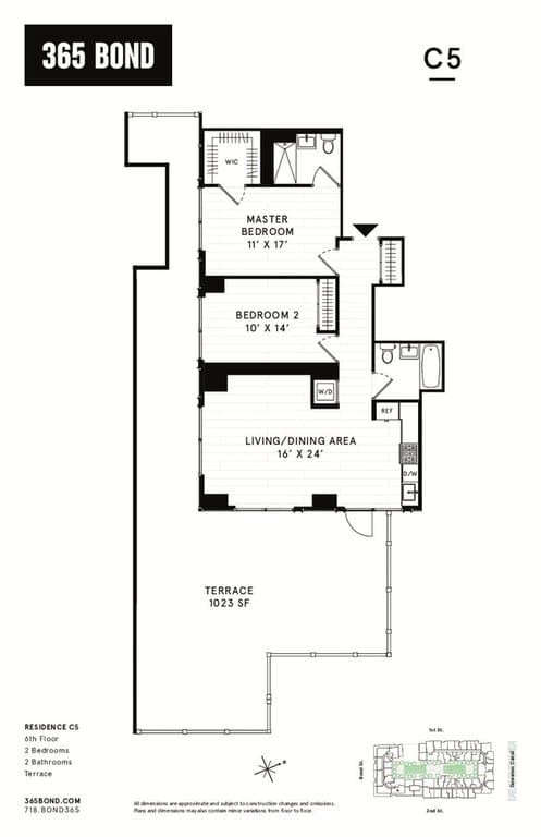 2 Bed apartment at 365 Bond Street, Unit C605, Gowanus, photo 1 of 1