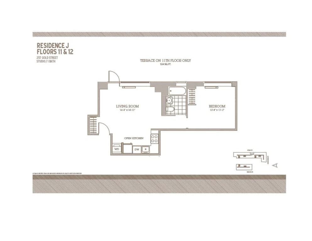 1 Bed apartment at 257 Gold Street, Unit 12J, Fort Greene, photo 1 of 1