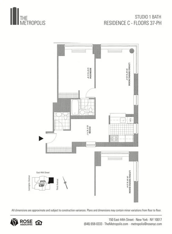 1 Bed apartment at 150 East 44th Street, Unit 48C, Midtown East, photo 1 of 5