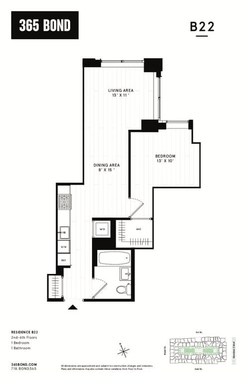 1 Bed apartment at 365 Bond Street, Unit B422, Gowanus, photo 1 of 1