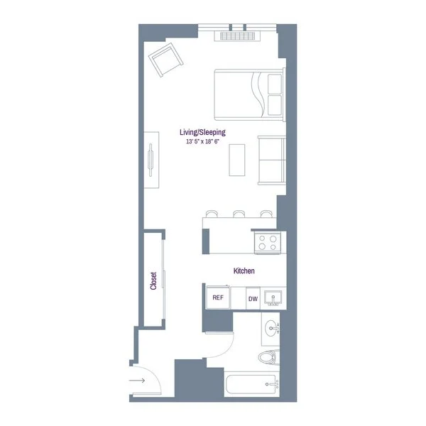 Studio apartment at 150 East 34th Street, Unit 802, Murray Hill, photo 1 of 1