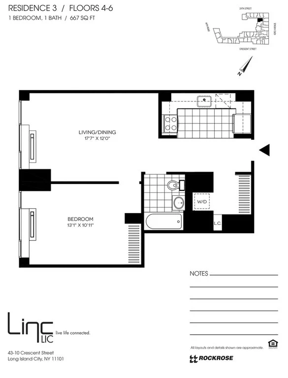 1 Bed apartment at 43-10 Crescent Street, Unit 603, Long Island City, photo 1 of 1