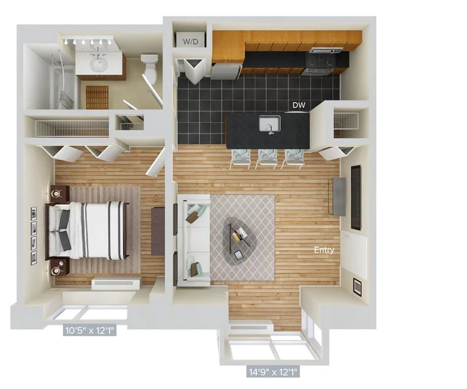 1 Bed apartment at 4-75 48th Avenue, Unit 0TH-2A, Long Island City, photo 1 of 1