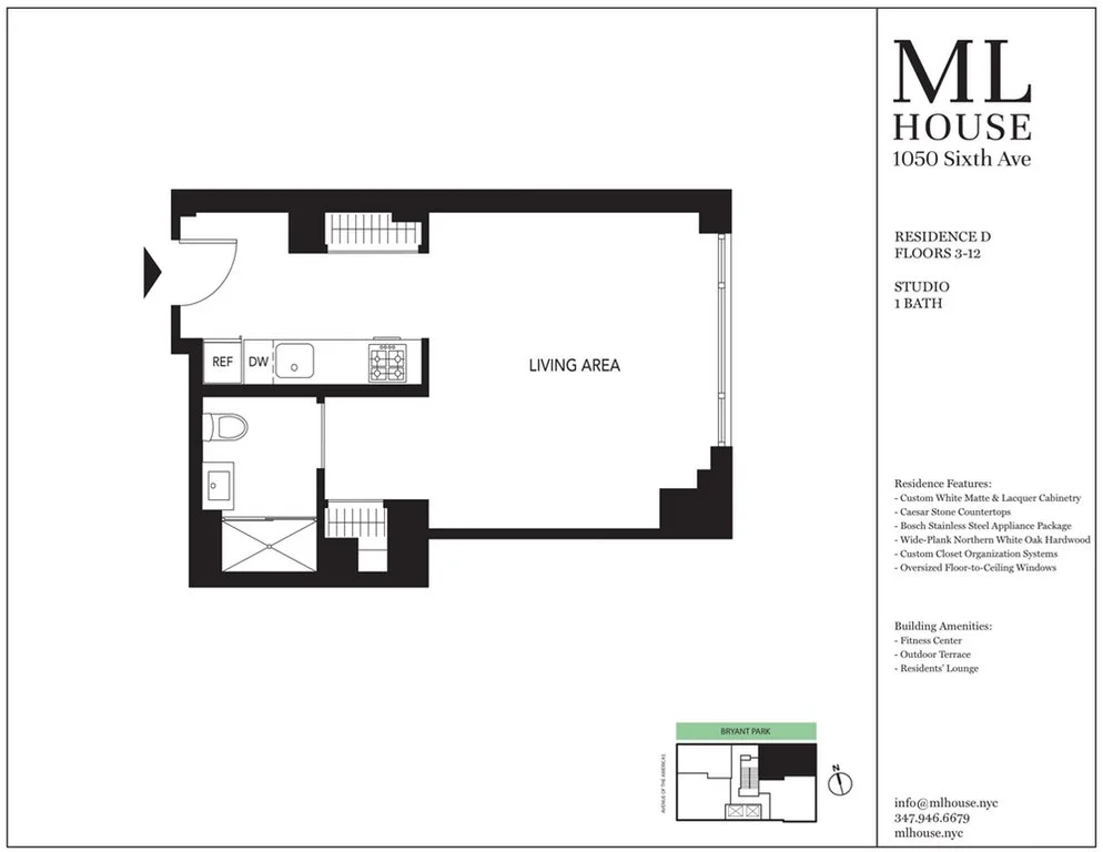 Studio apartment at 1050 6th Avenue, Unit 7D, Midtown West, photo 1 of 2