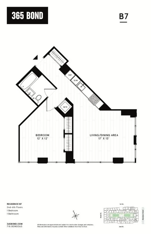 1 Bed apartment at 365 Bond Street, Unit B207, Gowanus, photo 1 of 1
