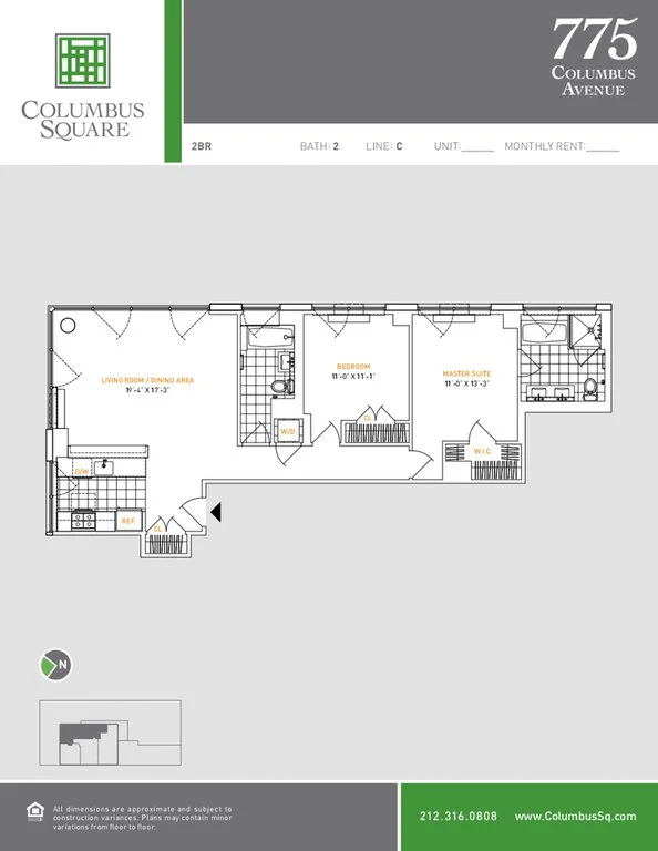 2 Bed apartment at 775 Columbus Avenue, Unit 12C, Upper West Side, photo 1 of 3