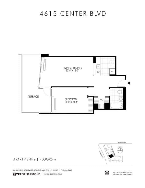 1 Bed apartment at 4615 Center Boulevard, Unit 805, Long Island City, photo 1 of 10