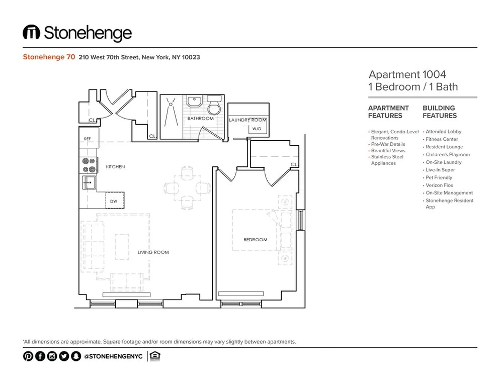 1 Bed apartment at 210 West 70th Street, Unit 1004, Upper West Side, photo 1 of 2