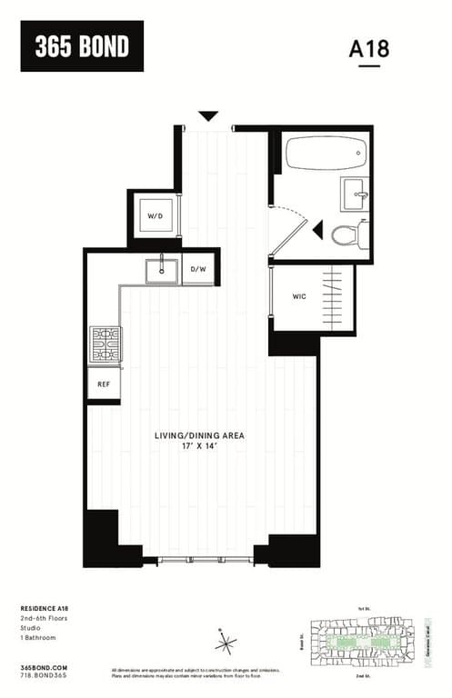 Studio apartment at 365 Bond Street, Unit A218, Gowanus, photo 1 of 1