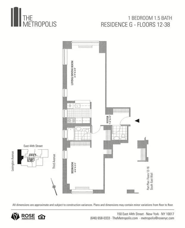 1 Bed apartment at 150 East 44th Street, Unit 10G, Midtown East, photo 1 of 3