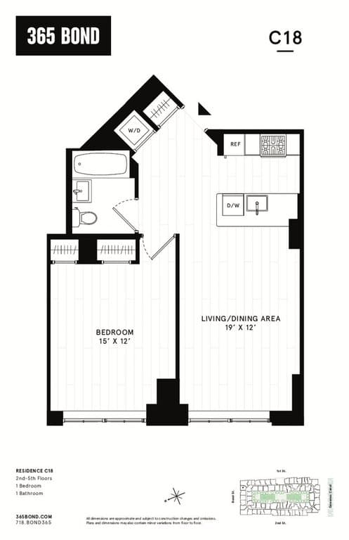 1 Bed apartment at 365 Bond Street, Unit C218, Gowanus, photo 1 of 1