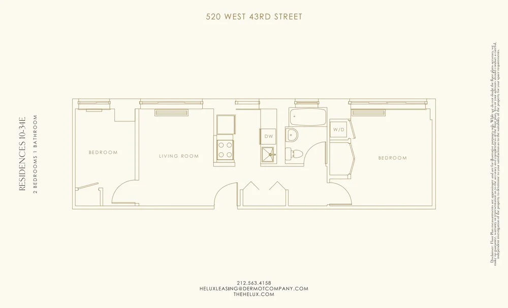 2 Bed apartment at 520 West 43rd Street, Unit 25E, Hell's Kitchen, photo 1 of 3