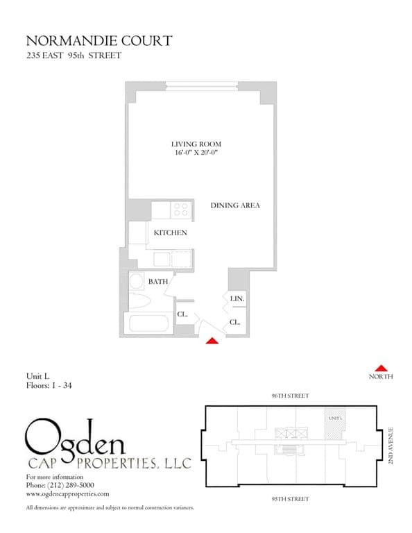Studio apartment at 225 East 95th Street, Unit C21L, Upper East Side, photo 1 of 3