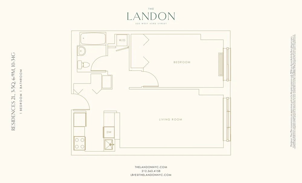 1 Bed apartment at 520 West 43rd Street, Unit 10G, Hell's Kitchen, photo 1 of 2