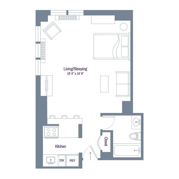 Studio apartment at 150 East 34th Street, Unit 2606, Murray Hill, photo 1 of 1