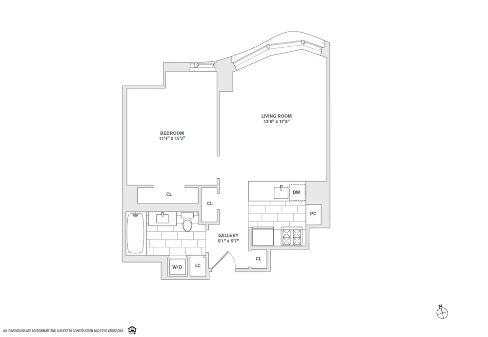 1 Bed apartment at 8 Spruce Street, Unit 50G, Financial District, photo 1 of 2