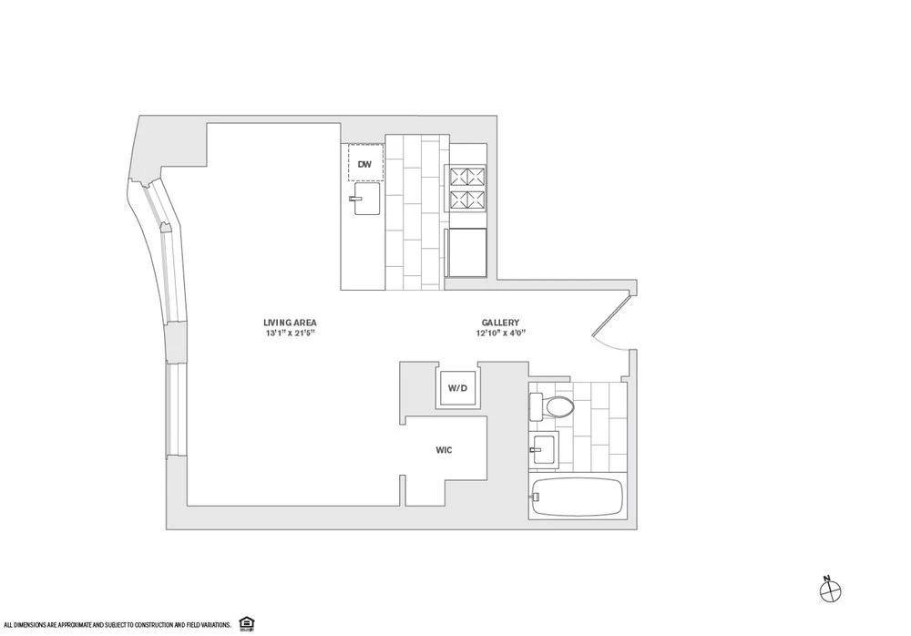Studio apartment at 8 Spruce Street, Unit 26W, Financial District, photo 1 of 2