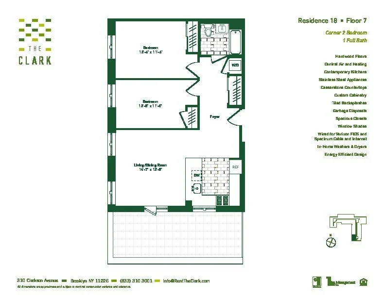 2 Bed apartment at 310 Clarkson Avenue, Unit 718, Prospect Lefferts Gardens, photo 1 of 1