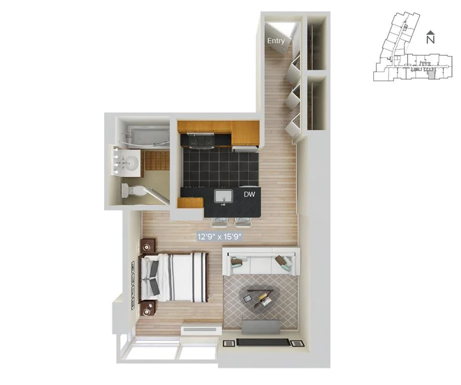 Studio apartment at 4-75 48th Avenue, Unit 001-1405, Long Island City, photo 1 of 1