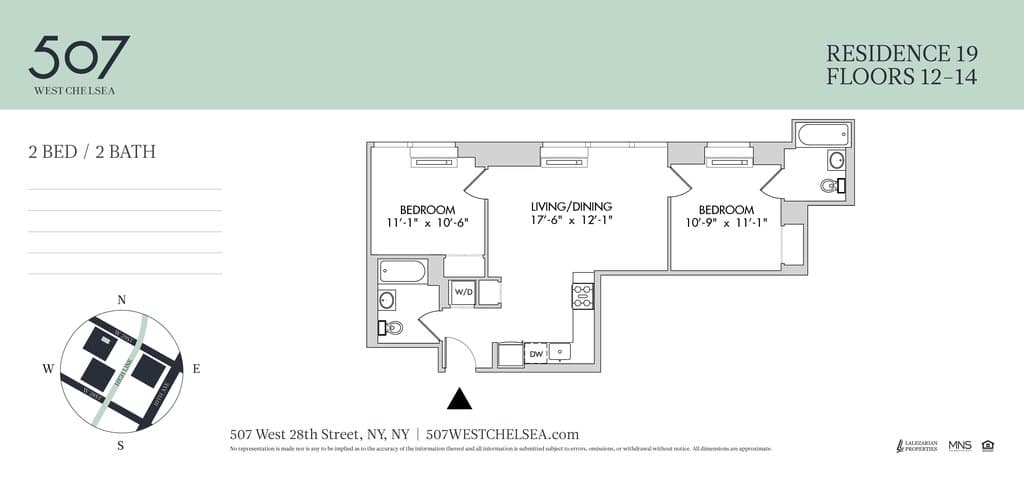 2 Bed apartment at 507 West 28th Street, Unit 1419, Chelsea, photo 1 of 1