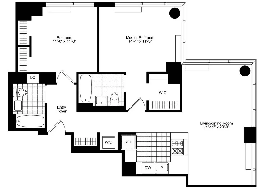 2 Bed apartment at 450 West 42nd Street, Unit 9B, Hell's Kitchen, photo 1 of 8