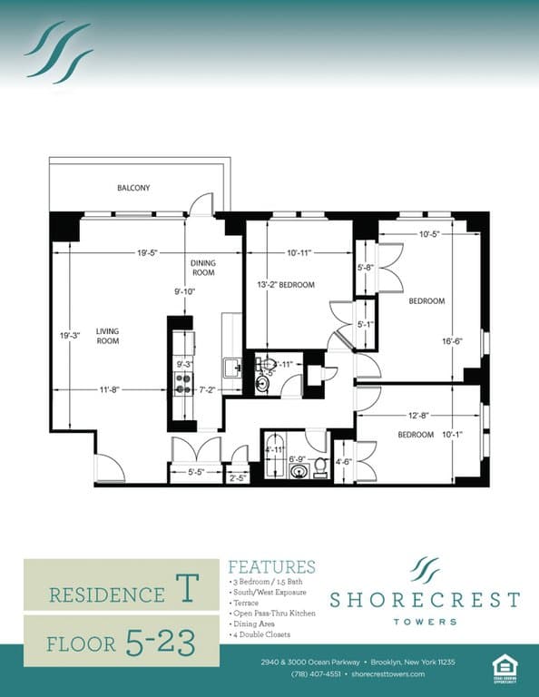 3 Bed apartment at 2940 Ocean Parkway, Unit 8T, Coney Island, photo 1 of 1