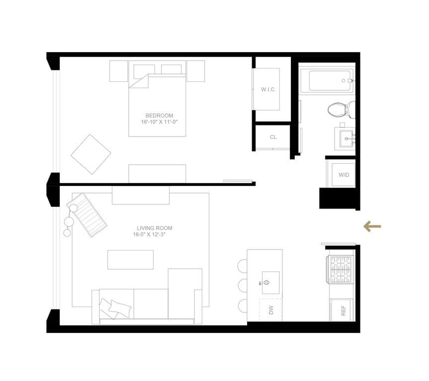 1 Bed apartment at 160 West 24th Street, Unit 03G, Chelsea, photo 1 of 1