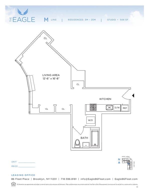 Studio apartment at 86 Fleet Place, Unit 23M, Fort Greene, photo 1 of 1