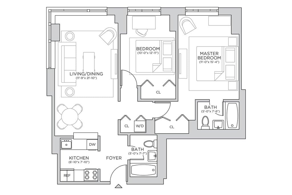 2 Bed apartment at 55-75 West End Avenue, Unit S12L, Upper West Side, photo 1 of 2