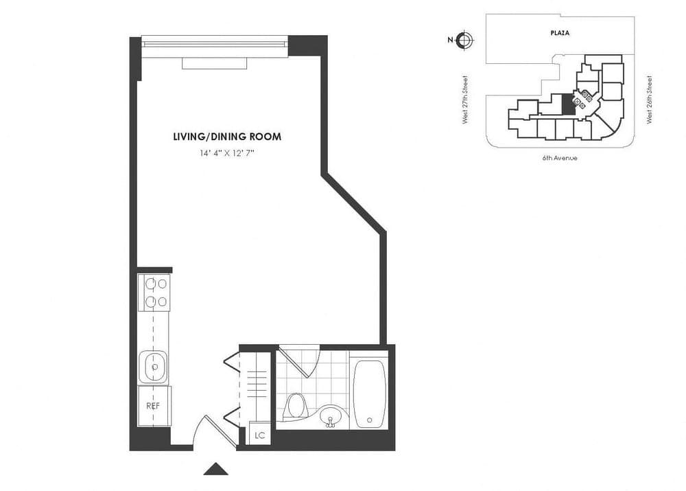 Studio apartment at 776 6th Avenue, Unit 27N, Chelsea, photo 1 of 2