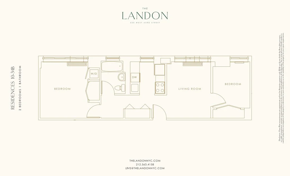 2 Bed apartment at 520 West 43rd Street, Unit 30B, Hell's Kitchen, photo 1 of 2