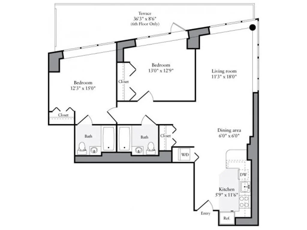 2 Bed apartment at 510-515 West 52nd Street, Unit 001-008Q, Hell's Kitchen, photo 1 of 1