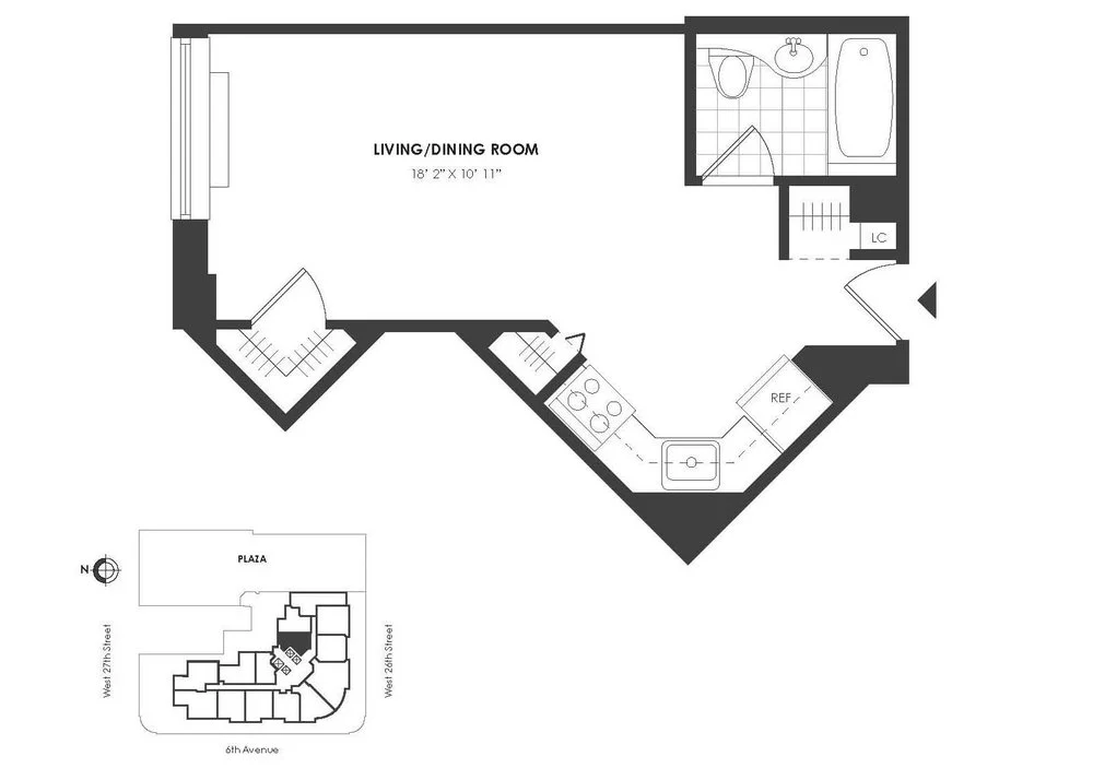 Studio apartment at 776 6th Avenue, Unit 17A, Chelsea, photo 1 of 2