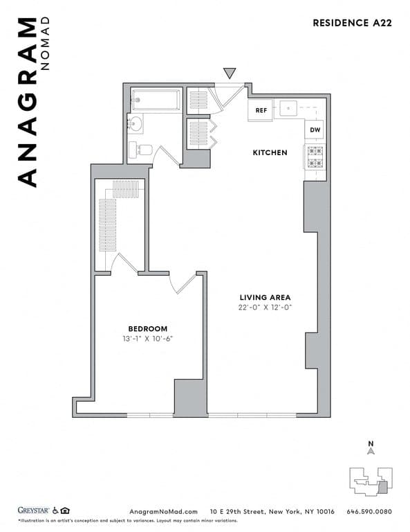 1 Bed apartment at 10 East 29th Street, Unit 28F, NoMad, photo 1 of 1