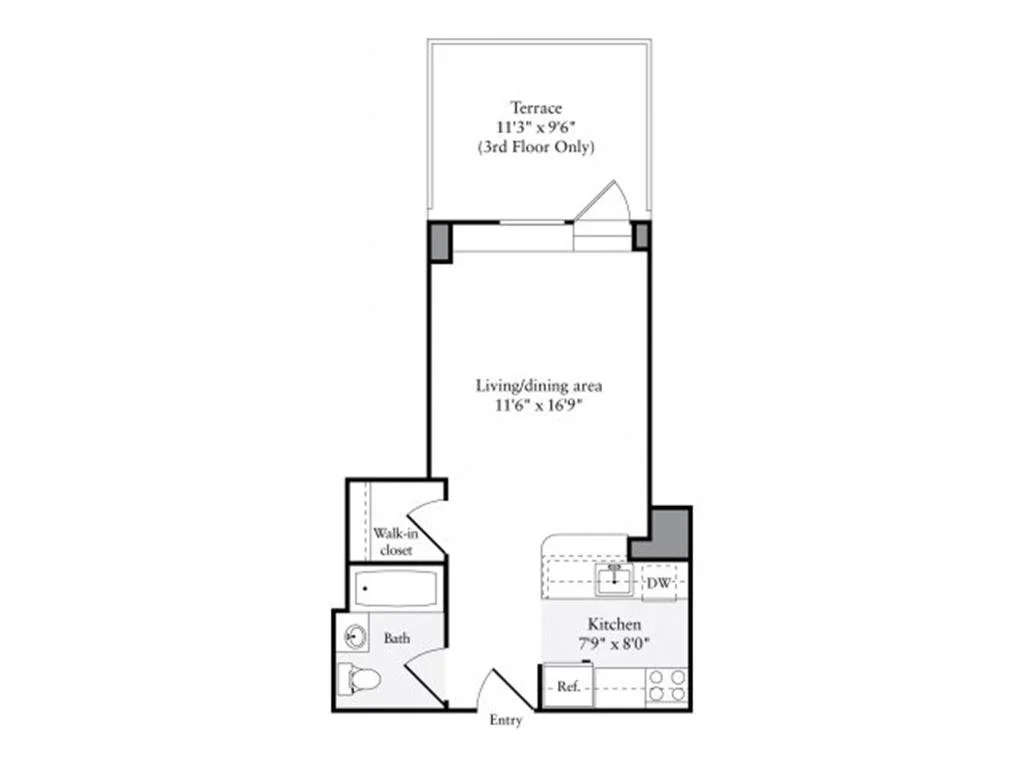 Studio apartment at 510-515 West 52nd Street, Unit 001-010D, Hell's Kitchen, photo 1 of 1