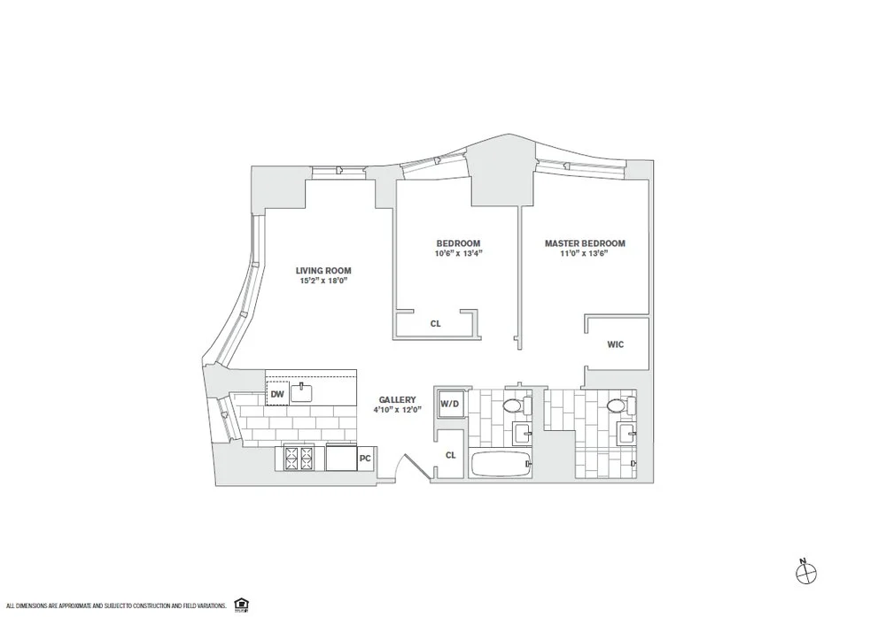 2 Bed apartment at 8 Spruce Street, Unit 31T, Financial District, photo 1 of 2