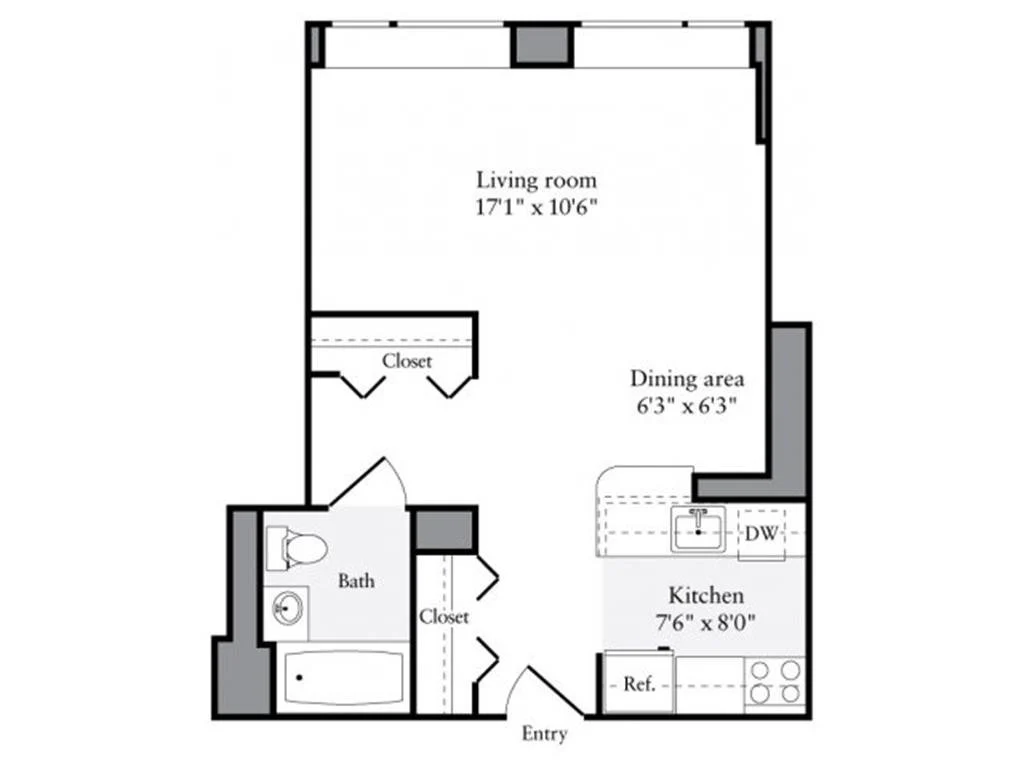 Studio apartment at 510-515 West 52nd Street, Unit 001-009K, Hell's Kitchen, photo 1 of 1