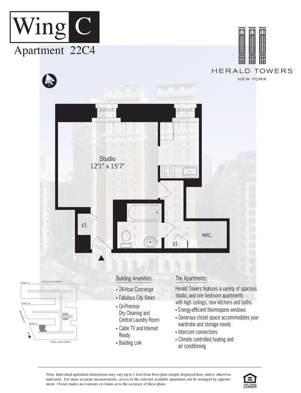 Studio apartment at 50 West 34th Street, Unit 22C04, Midtown West, photo 1 of 1
