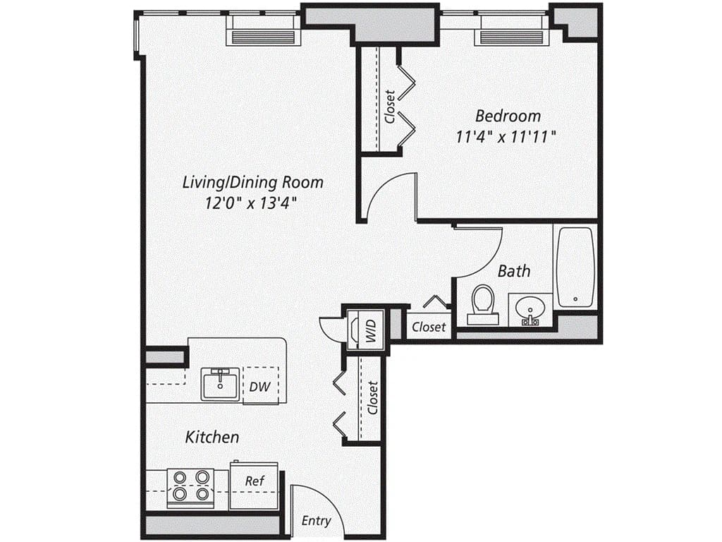 1 Bed apartment at 343 Gold Street, Unit 709, Fort Greene, photo 1 of 1