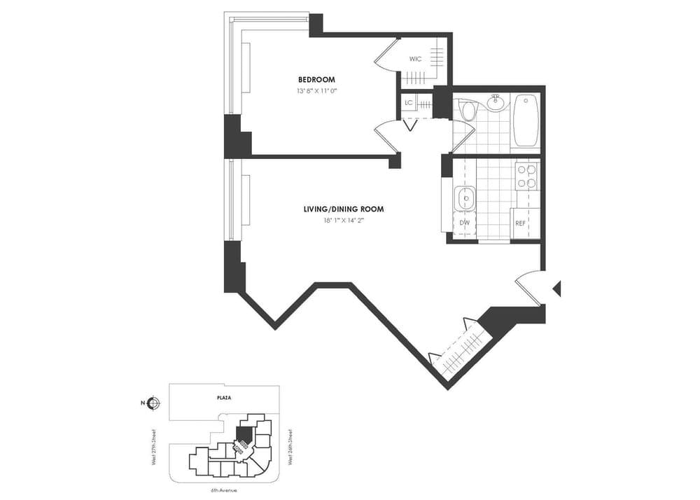 1 Bed apartment at 776 6th Avenue, Unit 18A, Chelsea, photo 1 of 2