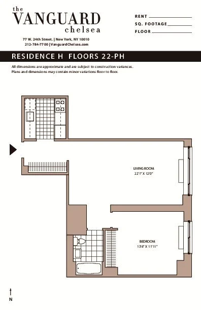 1 Bed apartment at 77 West 24th Street, Unit 29H, Flatiron, photo 1 of 1