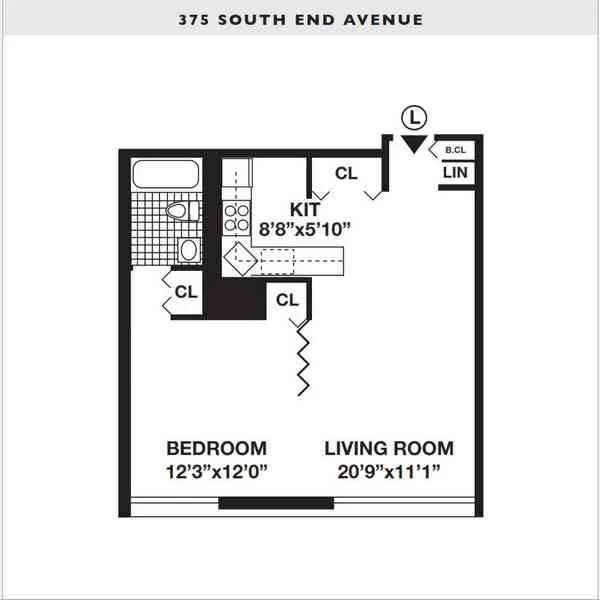 Studio apartment at 375 SOUTH END Avenue, Unit 9L, Battery Park City, photo 1 of 1