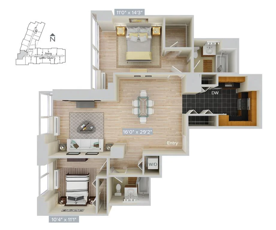 2 Bed apartment at 4-75 48th Avenue, Unit 001-511, Long Island City, photo 1 of 1