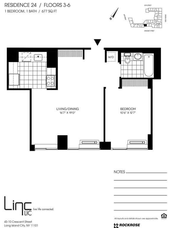 1 Bed apartment at 43-10 Crescent Street, Unit 624, Long Island City, photo 1 of 1