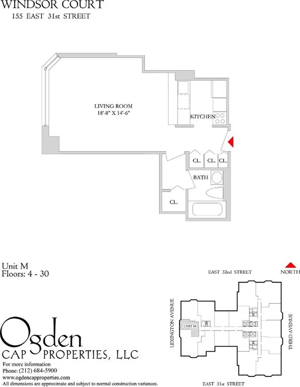 Studio apartment at 151-155 East 31st Street, Unit E29M, Kips Bay, photo 1 of 5
